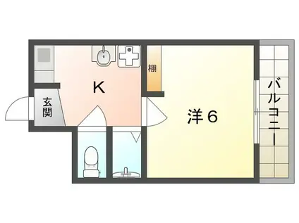大源フレンドリーマンション(1K/4階)の間取り写真