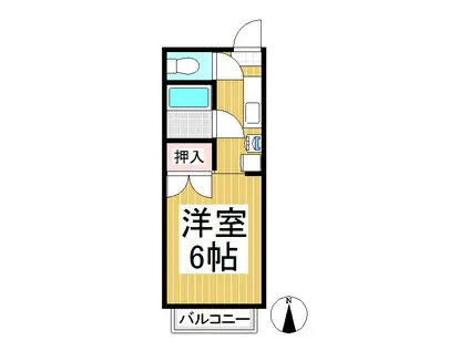 コーポコヤマ(1K/2階)の間取り写真