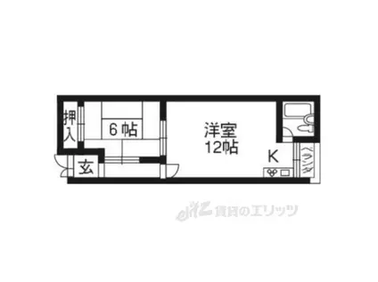 グリーンピア大枝(1K/1階)の間取り写真