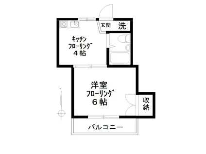 シャルマン二番館(1K/2階)の間取り写真