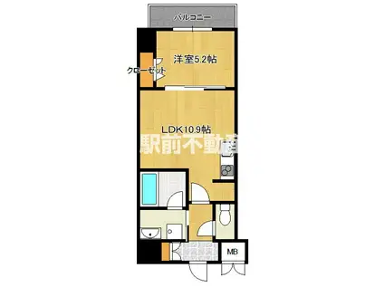 クレアティオMGH(1LDK/9階)の間取り写真