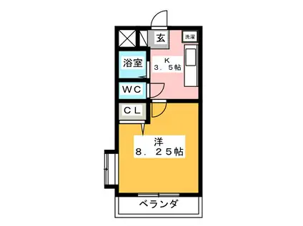 トップエクシード(1K/4階)の間取り写真