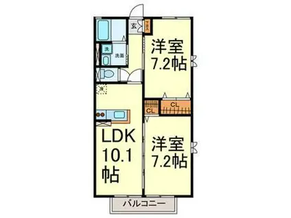 SOCIE(2LDK/2階)の間取り写真
