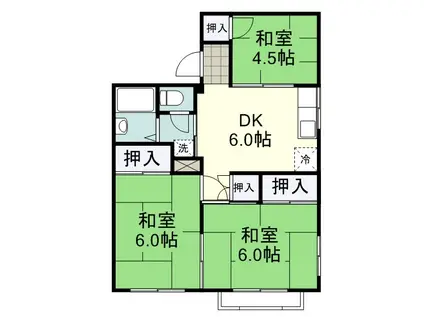 グリーンハイツ清水A(3DK/2階)の間取り写真