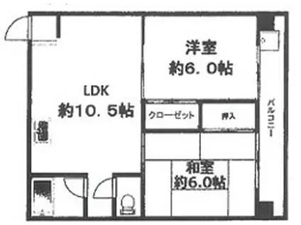 リノGRANDBELLE姫路(2LDK/4階)の間取り写真