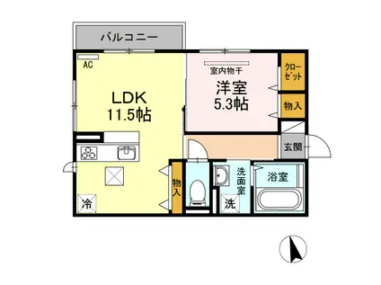浜の前ガーデン(1LDK/2階)の間取り写真
