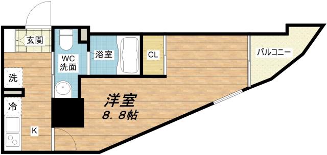 セレニテ本町グランデ(1K/11階)の間取り写真