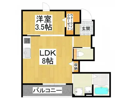 メゾンドリュンヌ(1LDK/1階)の間取り写真
