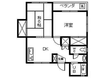 ラブリー富竹(2DK/3階)の間取り写真