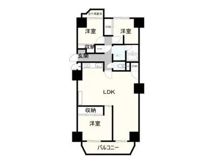 サニーハウス六甲台(3LDK/3階)の間取り写真