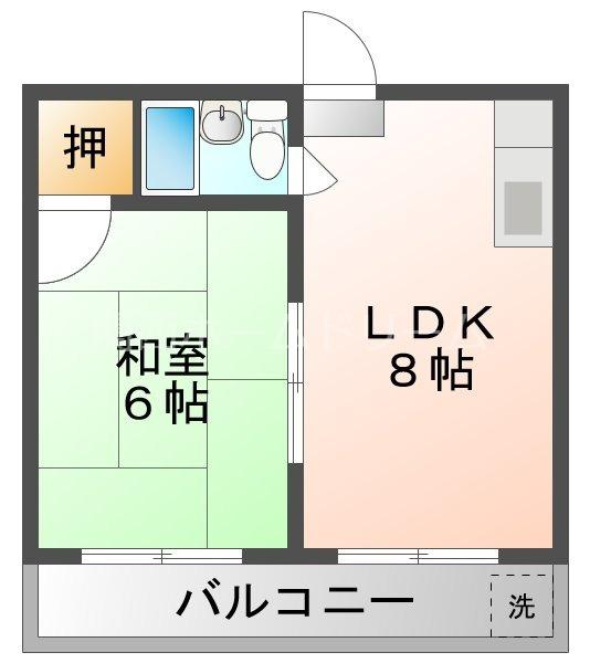 シティハイツ中町(1LDK/3階)の間取り写真