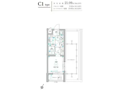 LE A横濱弘明寺(1K/5階)の間取り写真