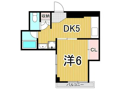 本郷ビル(1DK/3階)の間取り写真