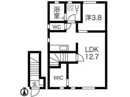 レトワールII A(1LDK/2階)の間取り写真