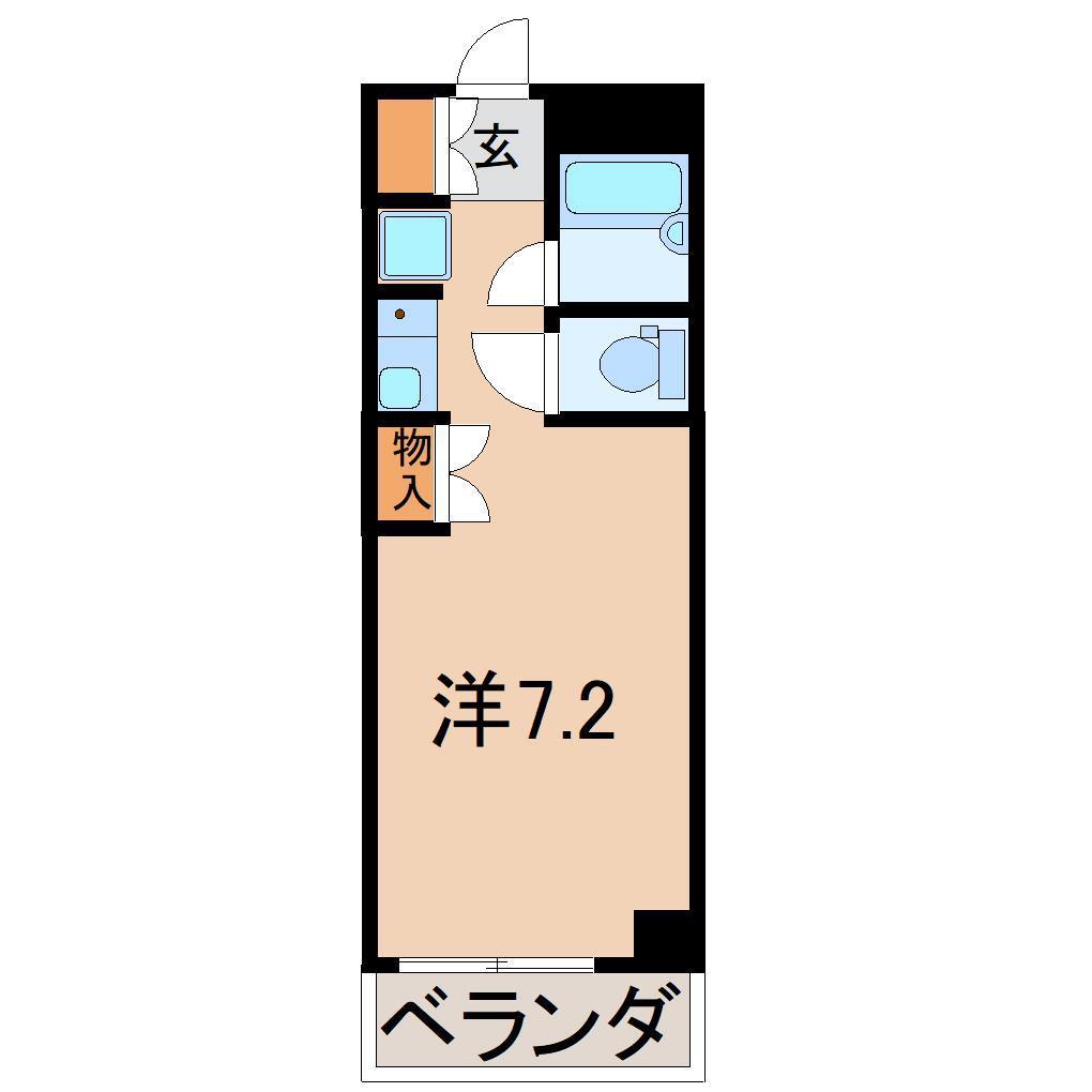 エトワール福島第2(1K/4階)の間取り写真