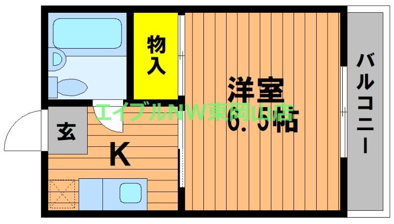 ドゥリーム浜(1K/1階)の間取り写真