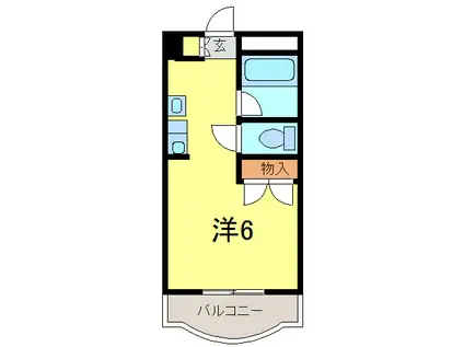 タウンコート末広(ワンルーム/3階)の間取り写真