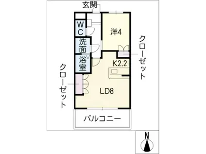 WISTERIA VILLAGE(1LDK/1階)の間取り写真