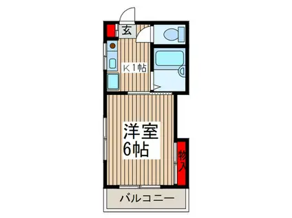 第二メゾン・ミヨ(1K/2階)の間取り写真