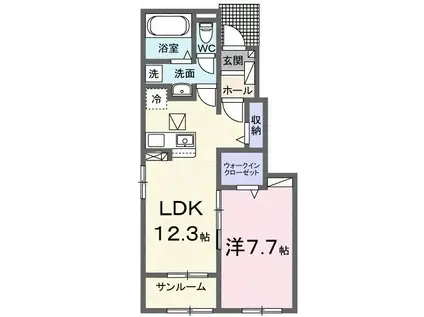 プリマヴェールIIIA(1LDK/1階)の間取り写真