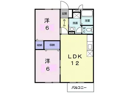 南オレンジタウンII(2LDK/2階)の間取り写真