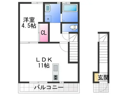 プチメゾンRINKU(1LDK/2階)の間取り写真