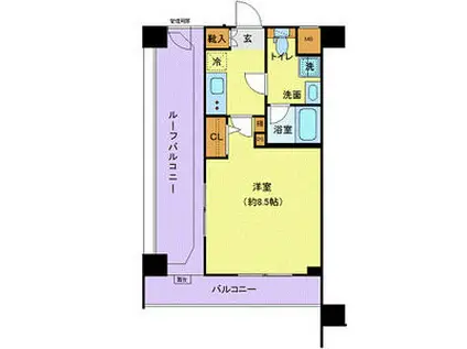 GENOVIA本羽田SKYGARDEN(1K/5階)の間取り写真