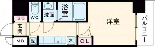プレサンス新神戸駅前(1K/5階)の間取り写真