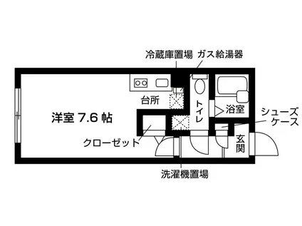 NASIC永山(1K/4階)の間取り写真