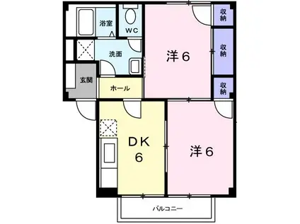 ハイム アリオン(2DK/2階)の間取り写真
