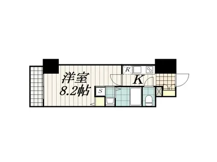 ロイジェントパークス千葉中央(1K/12階)の間取り写真