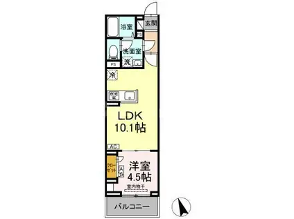 セレスティア池袋立教通(1LDK/2階)の間取り写真