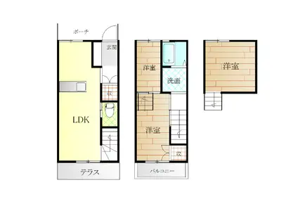 アーバンスケープ田宮(2LDK/1階)の間取り写真