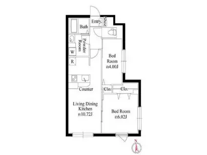 エルファーロ三軒茶屋II(2LDK/4階)の間取り写真