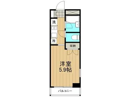 リバーサイドハイツ湘南(1K/6階)の間取り写真