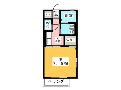 N BOX II(1K/2階)の間取り写真