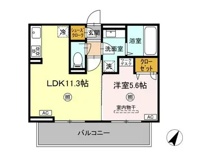 パルフェリーチェ(1LDK/3階)の間取り写真