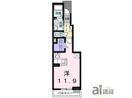 メゾン ボヌール(ワンルーム/1階)の間取り写真