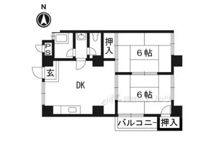 第2清涼マンション(2DK/3階)の間取り写真