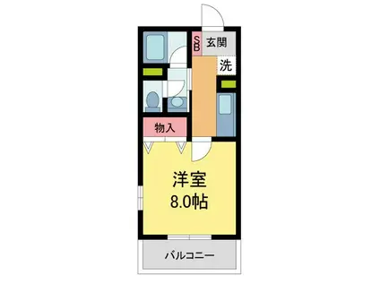 エスポワールII(1K/1階)の間取り写真