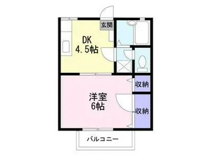 レーベンハイム(1DK/1階)の間取り写真