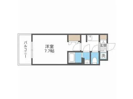 サムティ夕凪LUKSUS(1K/2階)の間取り写真