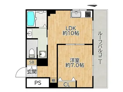 ウスダム・コーヅ池之端ハイツ(1LDK/7階)の間取り写真