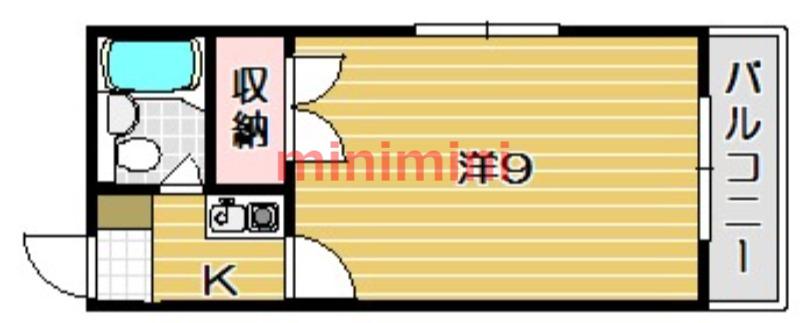 エルムマンション(1K/3階)の間取り写真