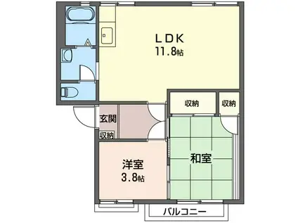 エクセルひかり(2LDK/2階)の間取り写真