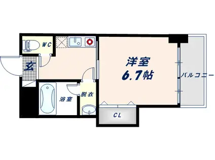 グレンパーク中川(1K/9階)の間取り写真