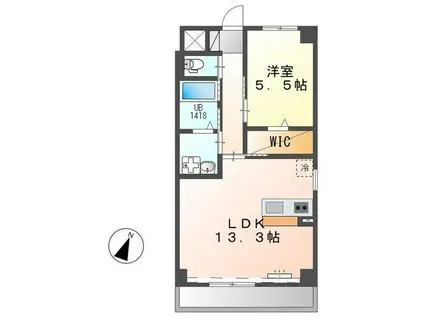 サンティエ・フチュール(1LDK/8階)の間取り写真