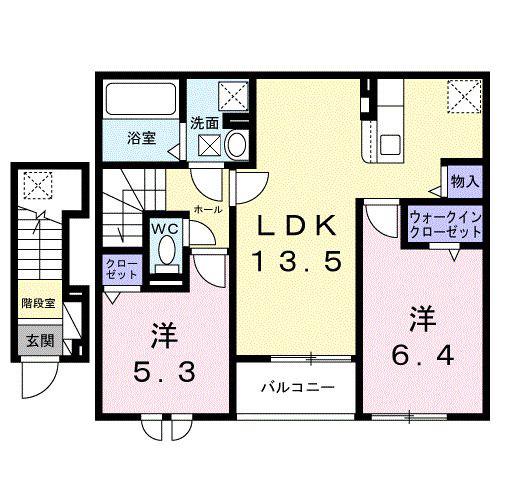 ヴェルデ ルーチェ(2LDK/2階)の間取り写真