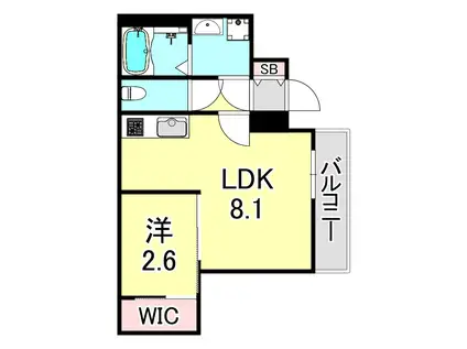 NOY NISHINOMIYA(1LDK/1階)の間取り写真