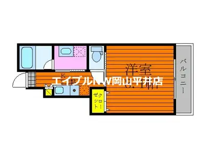 COCOLON COCORO(1K/1階)の間取り写真